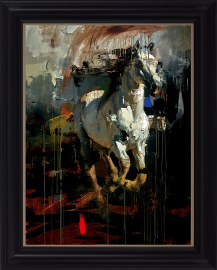 Two Blues A by Christian Hook - Framed Stretch Canvas